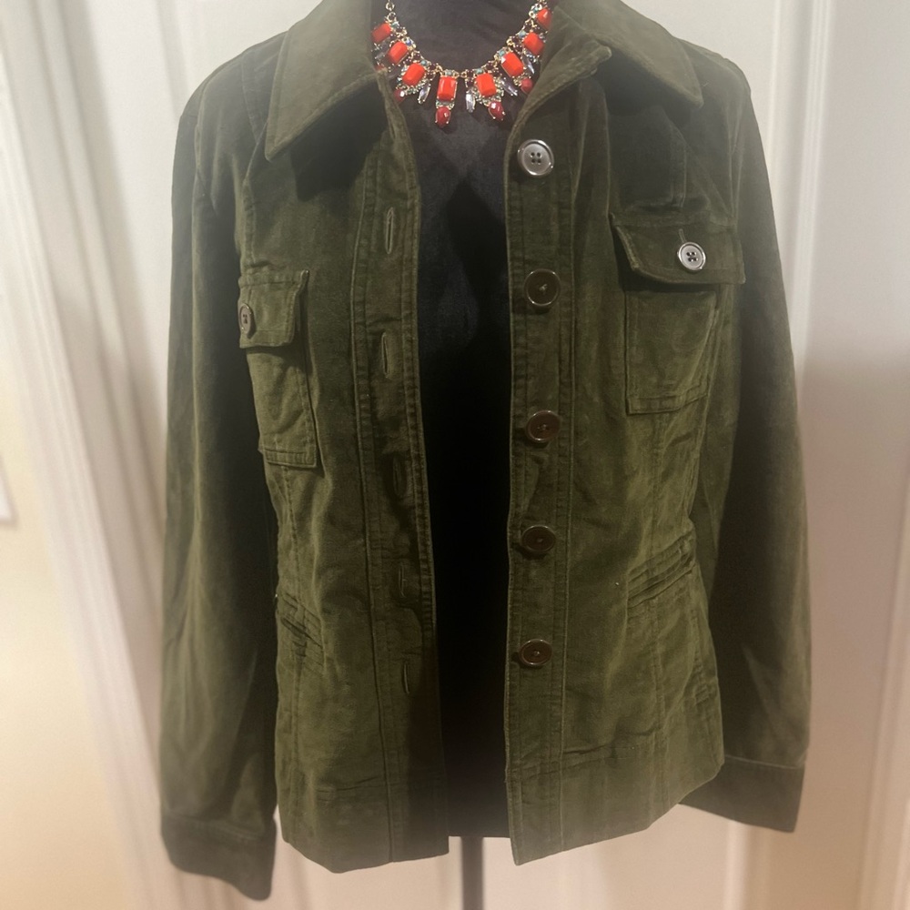 Talbots Olive Green Button-Down Blazer Jacket - W… - image 7